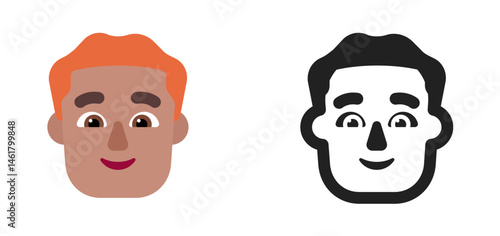 Person's Face Emoji (Orange/Red Hair, Medium Skin Tone)
