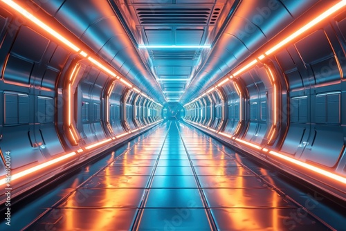 subway train in motion blur