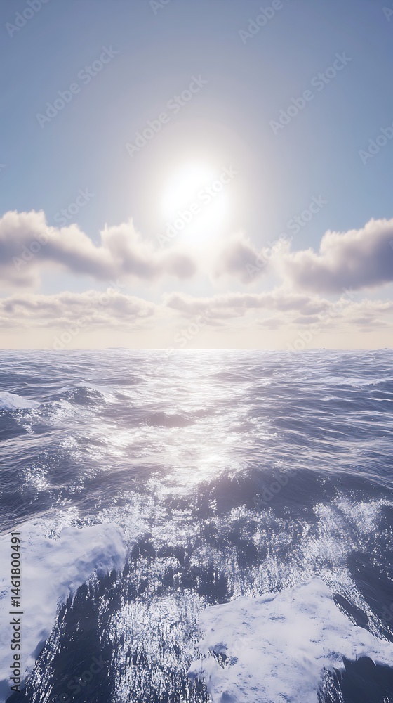 Fototapeta premium Ocean waves under sunny sky