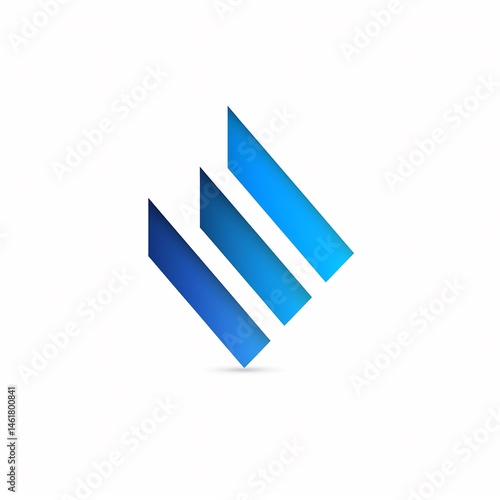 Free Download Abstract geometrical logo design with inclined parallel shapes and gradient effect - GFXLoad