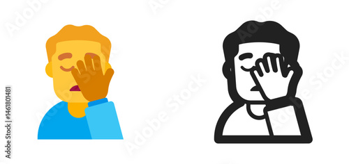 Person Facepalming Emoji (Orange/Blonde Hair, Light Skin Tone, Blue Shirt)
