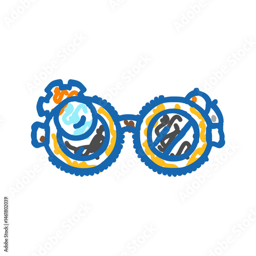 goggles steampunk vintage icon doodle illustration