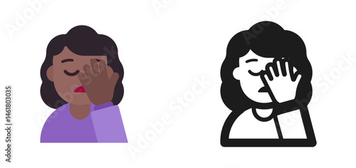 Woman Facepalming Emoji (Dark Skin Tone)
