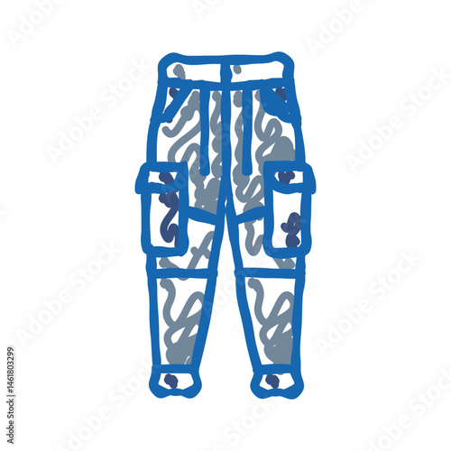cargo pants streetwear cloth fashion icon doodle illustration