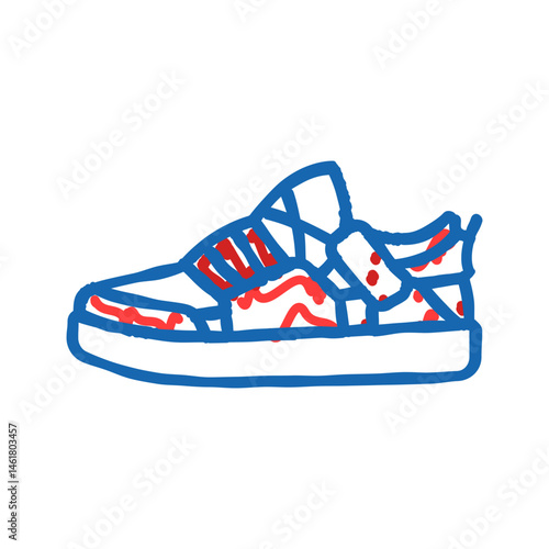 skate shoes streetwear cloth fashion icon doodle illustration