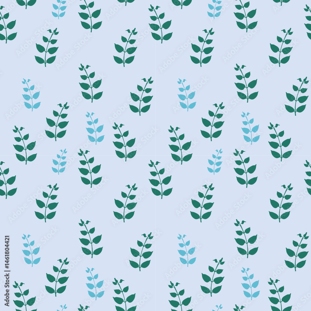 seamless pattern of dark and light blue leaves with a pale blue background for greeting cards, package paper and backgrounds seamless pattern of dark and light blue leaves with a pale blue background for greeting cards, package paper and backgrounds