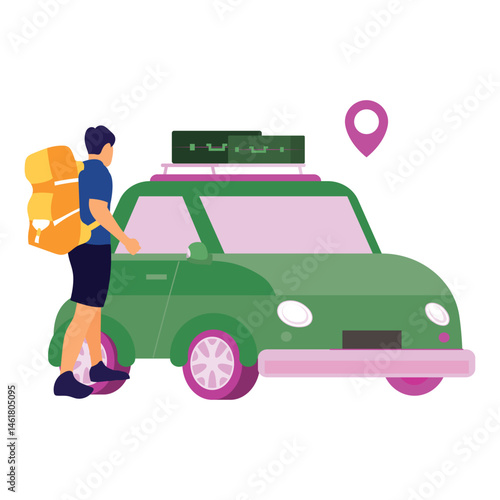 Road Trip :Vector Icon which can easily modify or edit