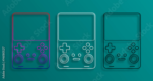 portable game console outline set