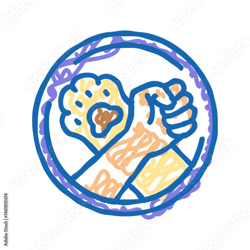 animal liberation vegan food icon doodle illustration