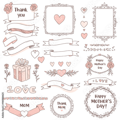 Mother's Day Design Elements: A collection of charming and versatile design elements.