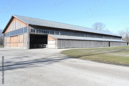 Wallpaper Mural Large wooden barn with multiple stalls Torontodigital.ca