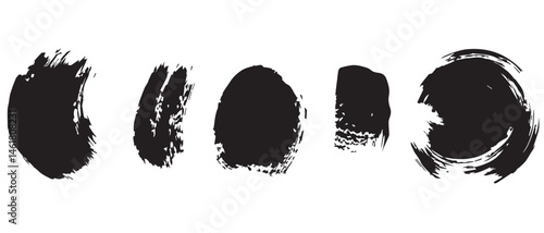 Black Ink Circles Grunge Texture Background