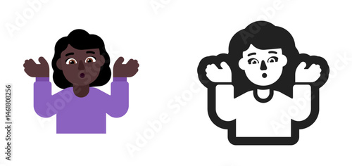 Woman Shrugging Emoji (Dark Skin Tone)
