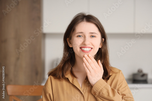 Young mute woman using sign...