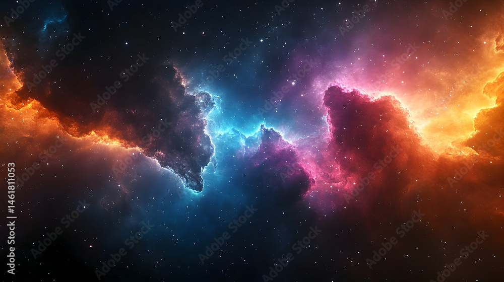 Fototapeta premium A vibrant cosmic nebula display in space.