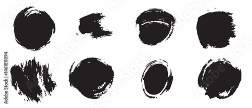 Black Ink Circles Grunge Texture Background