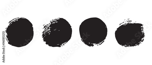 Black Ink Circles Grunge Texture Background