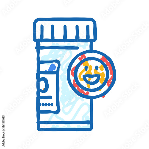 antidepressants medicines pharmacy icon doodle illustration
