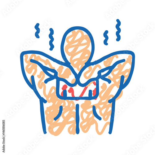 heat therapy icon doodle illustration