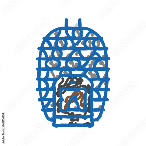 stove sauna icon doodle illustration