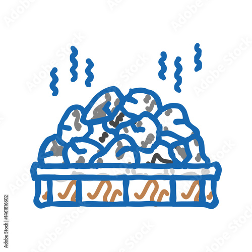 rocks sauna icon doodle illustration