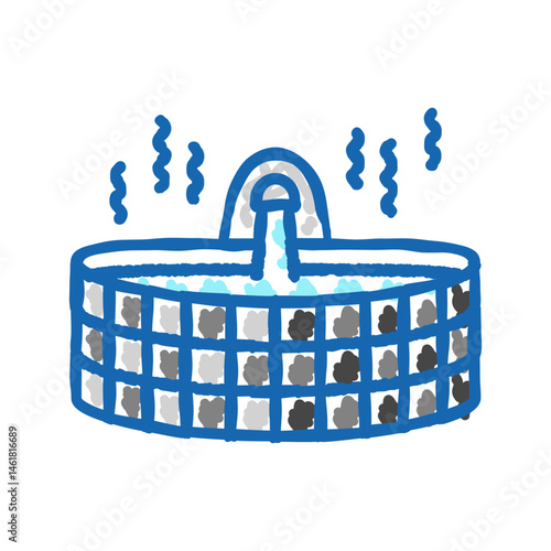 bathing sauna icon doodle illustration