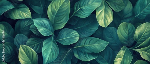 Wallpaper Mural Lush Green Leaves Overhead Shot Showing Vibrant Foliage and Natural Textures for Backgrounds and Botanical Designs Torontodigital.ca