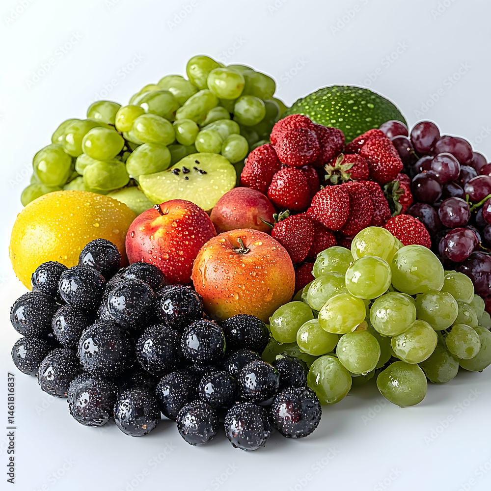 Assorted fresh fruits display Assorted fresh fruits display
