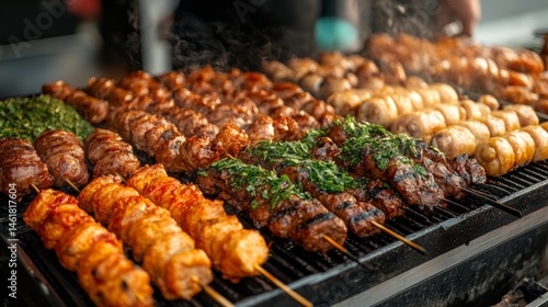 shish kebab on the grill