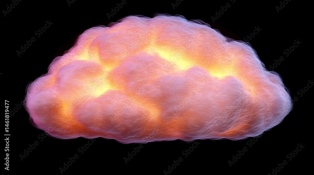 Fototapeta premium Glowing Pink Cloud Digital Art Abstract Background Illustration
