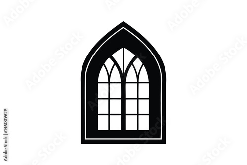 Glass church window silhouette