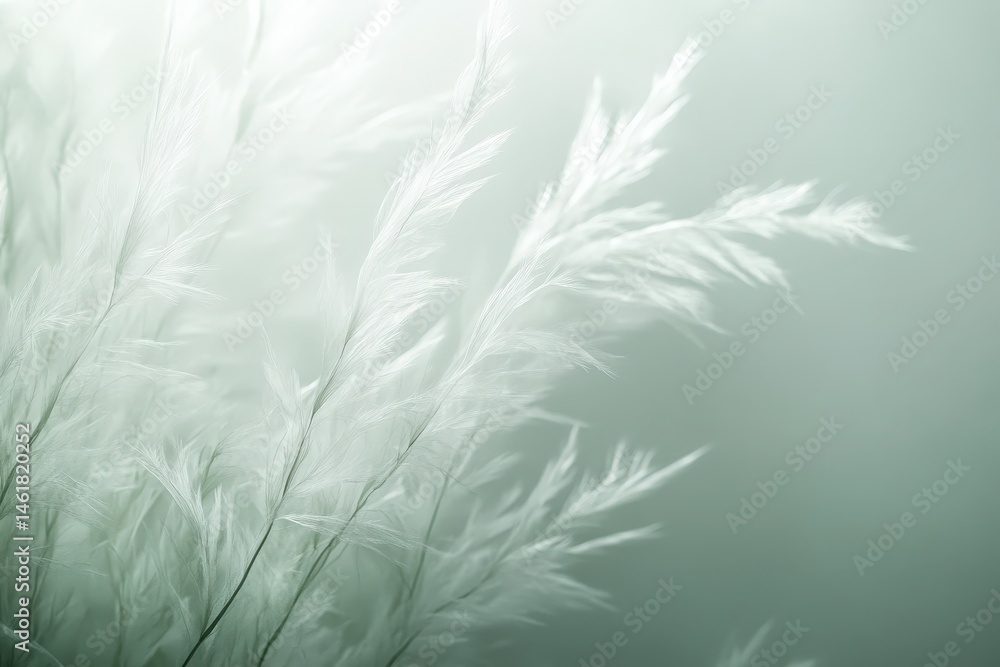 Fototapeta premium Delicate white feather plumes in soft, muted tones.