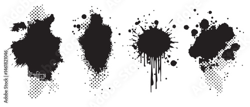 Abstract Black Ink Splatter Textures HighResolution