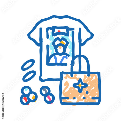fan merchandise otaku icon doodle illustration