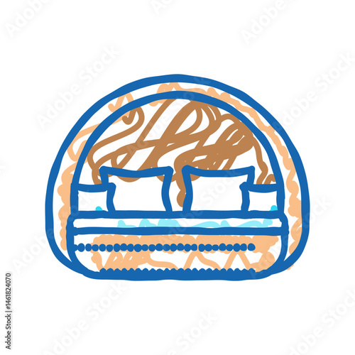 daybed outdoor furniture icon doodle illustration