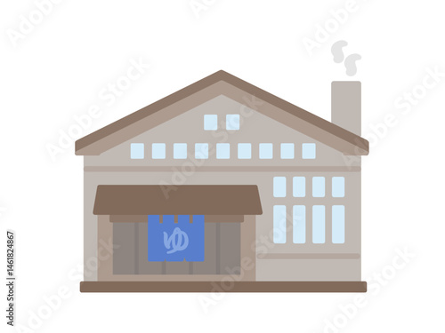銭湯  建物  イラスト
