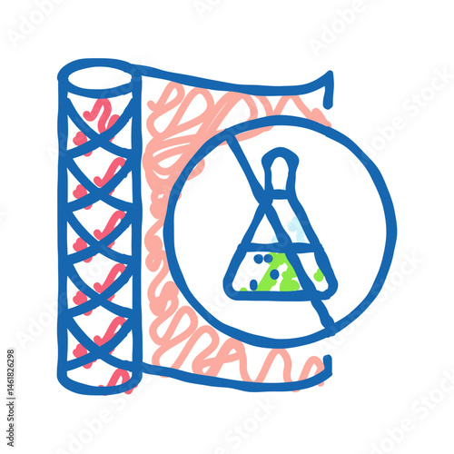 non toxic material sustainable fashion icon doodle illustration