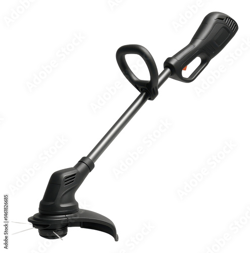 Obraz na płótnie Electric grass trimmer with ergonomic handle and dual-line cutting head designed for efficient lawn maintenance. w salonie