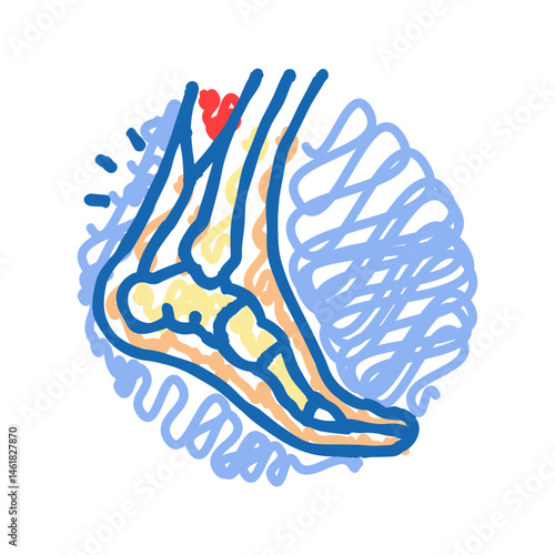 sprain household injury accident icon doodle illustration