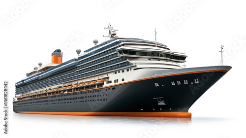 Wallpaper Mural A single realistic cruise ship with shadow and lighting, isolated on white Torontodigital.ca