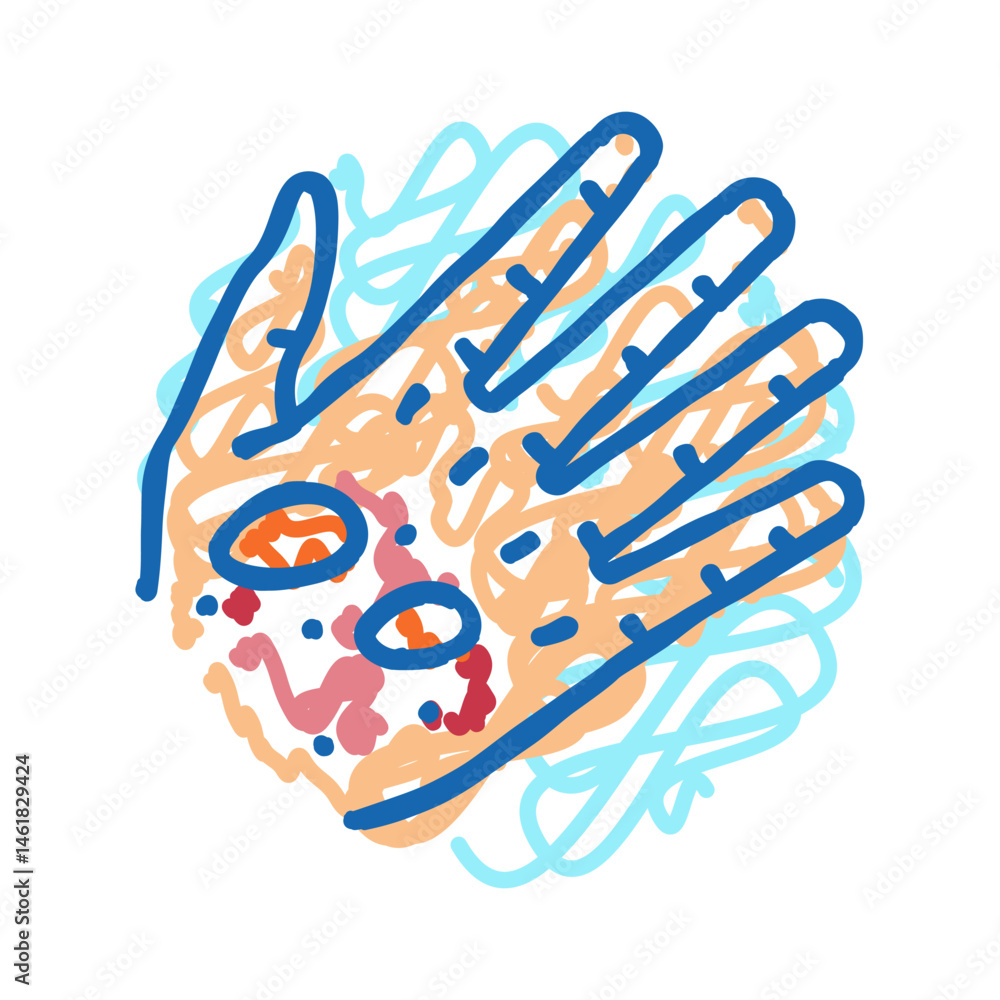 Fototapeta premium epidermolysis bullosa disease icon doodle illustration