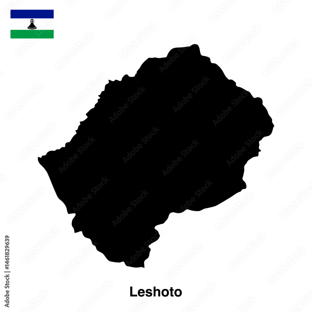 leshoto country map vector on transparent background leshoto country map vector on transparent background