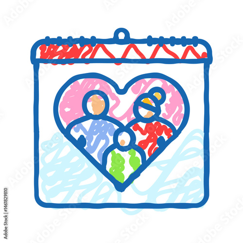 yoga international day icon doodle illustration