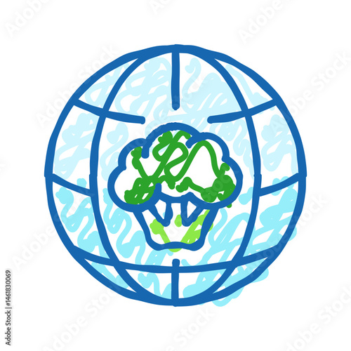 cancer world day icon doodle illustration