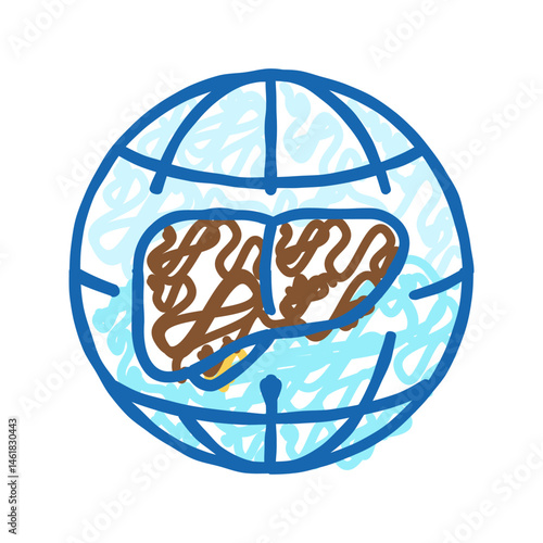 heart world day icon doodle illustration