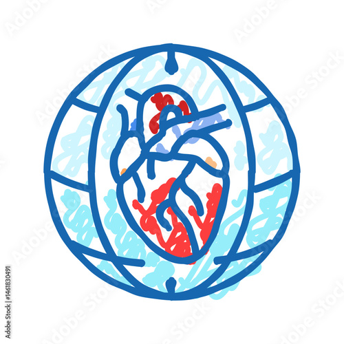 womens international day icon doodle illustration