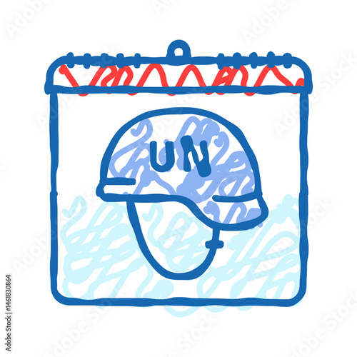 peacekeepers international day icon doodle illustration