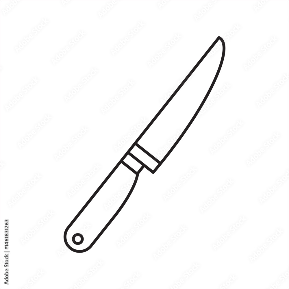 Utility knife vector icon in outline style, and filled outline on white background. Utility knife vector icon in outline style, and filled outline on white background.