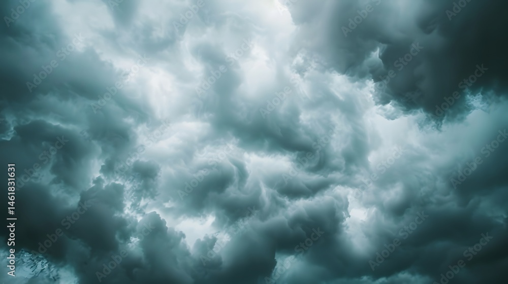 Obraz premium Overcast Sky: A sky covered with thick, gray clouds, setting a mood of calm and introspection. 