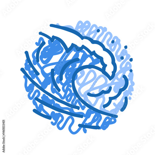 rising tide progress icon doodle illustration